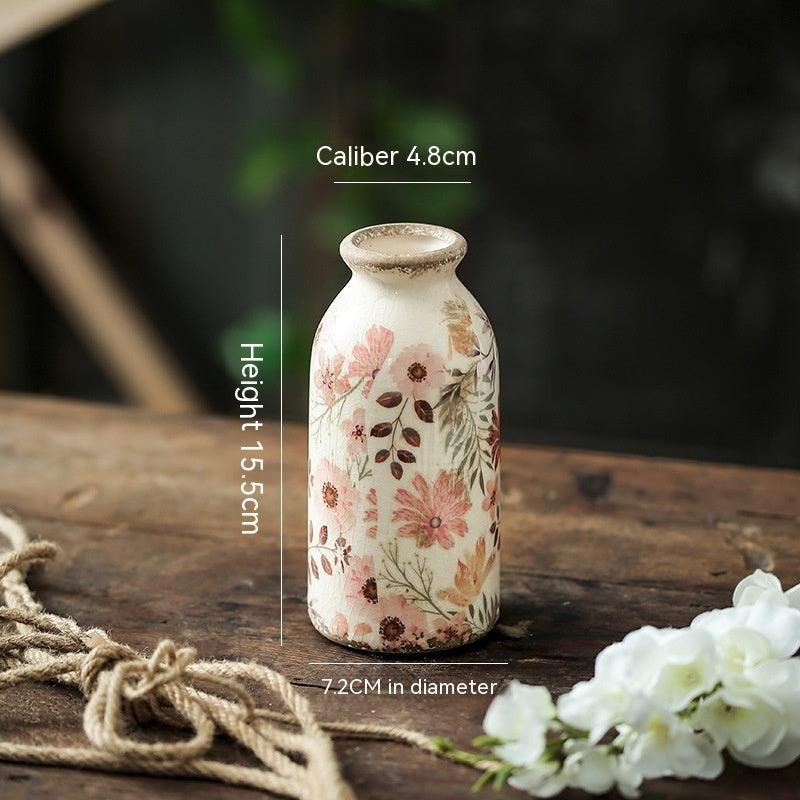 Retro Pastoral Style Small Vase Creative Ceramic Dining Table - Pacisia