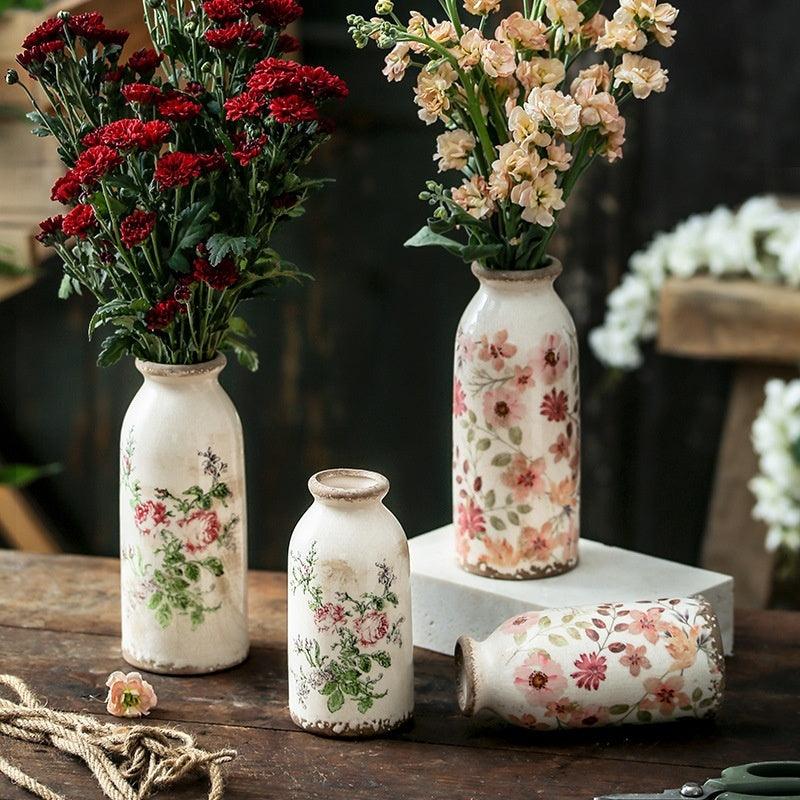 Retro Pastoral Style Small Vase Creative Ceramic Dining Table - Pacisia