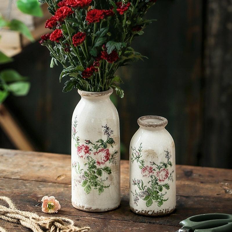 Retro Pastoral Style Small Vase Creative Ceramic Dining Table - Pacisia