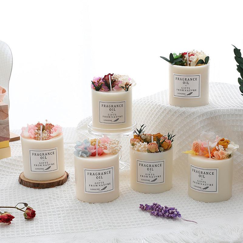 Romantic Dried Flowers Scented Candle - Aromatherapy with Gift Packaging - Pacisia