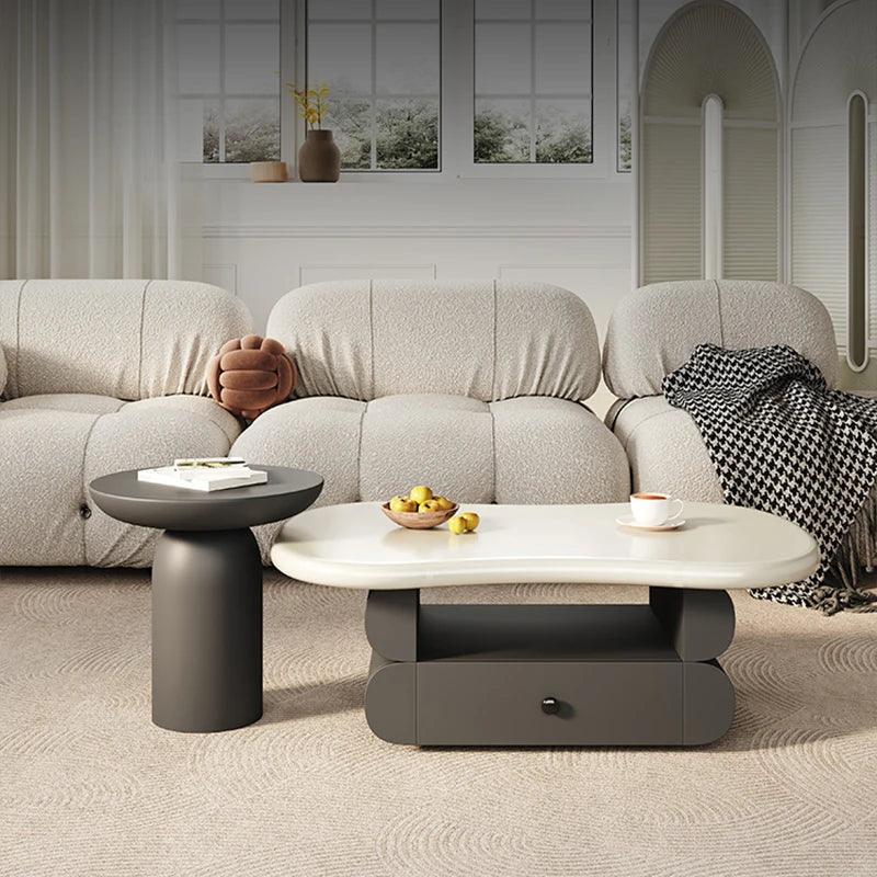 Round Coffee Table Side Living Room Design Vanity Floor Minimalist Small Coffee Table Center Mesa Centro Outdoor Furnitures - Pacisia