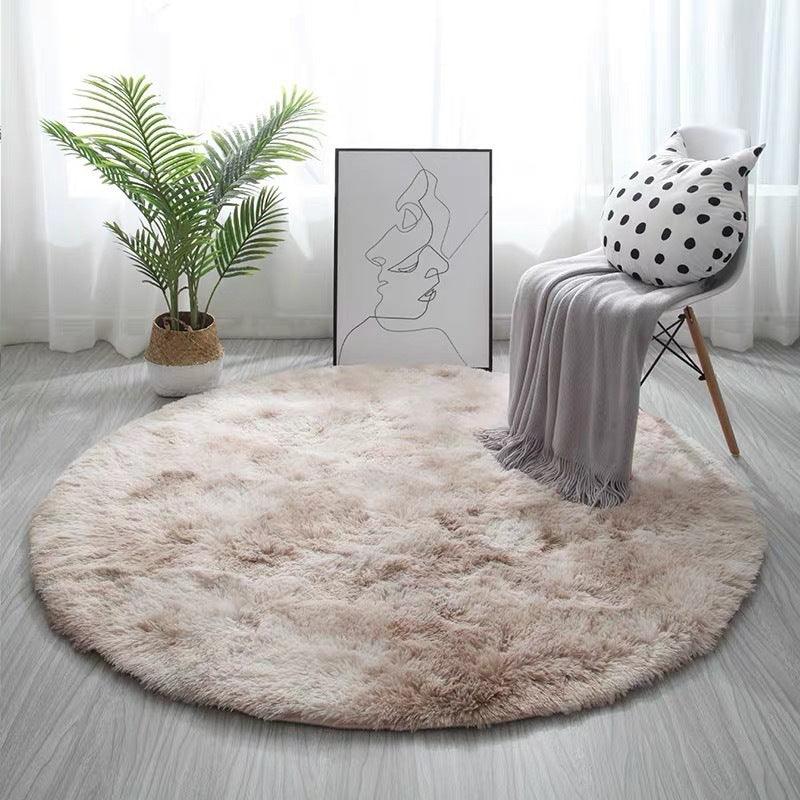 Round Long Hair Tie-dye Carpet Yoga Mat - Pacisia
