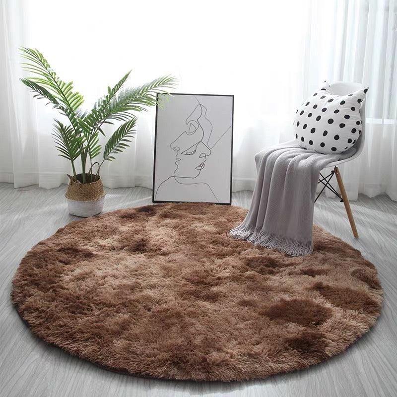 Round Long Hair Tie-dye Carpet Yoga Mat - Pacisia
