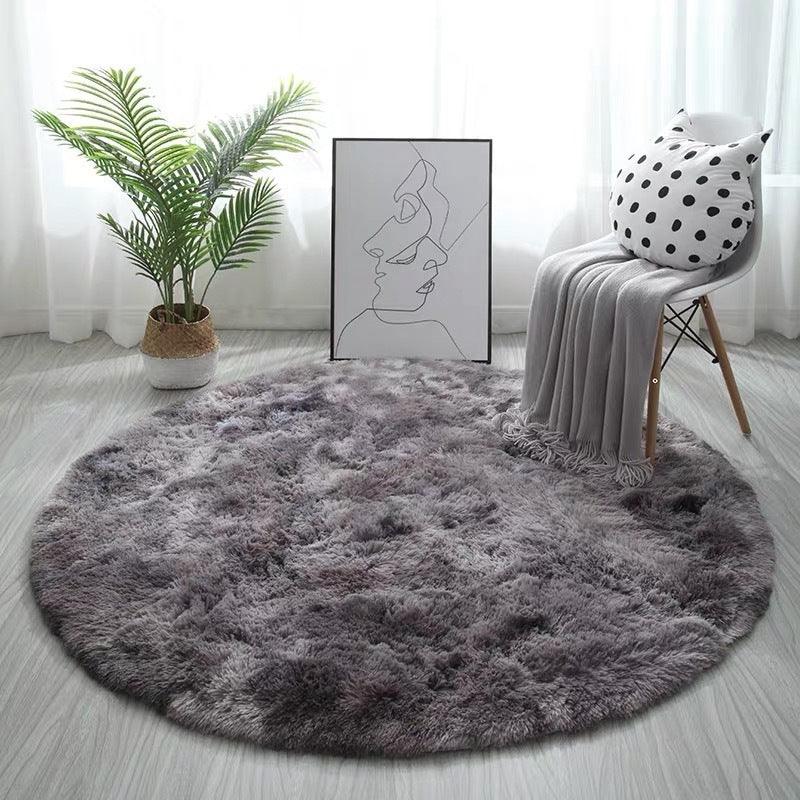 Round Long Hair Tie-dye Carpet Yoga Mat - Pacisia