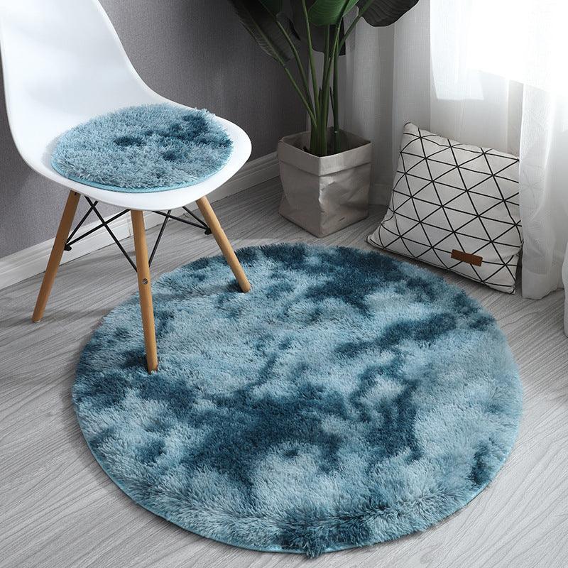 Round Long Hair Tie-dye Carpet Yoga Mat - Pacisia