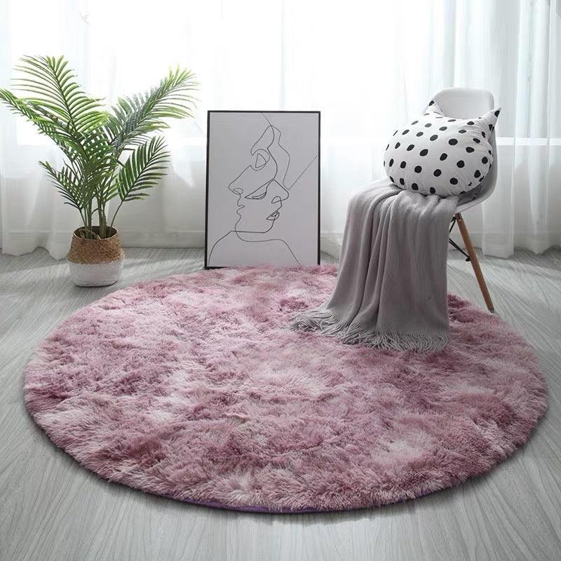 Round Long Hair Tie-dye Carpet Yoga Mat - Pacisia