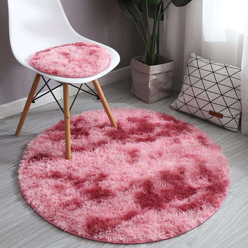 Round Long Hair Tie-dye Carpet Yoga Mat - Pacisia