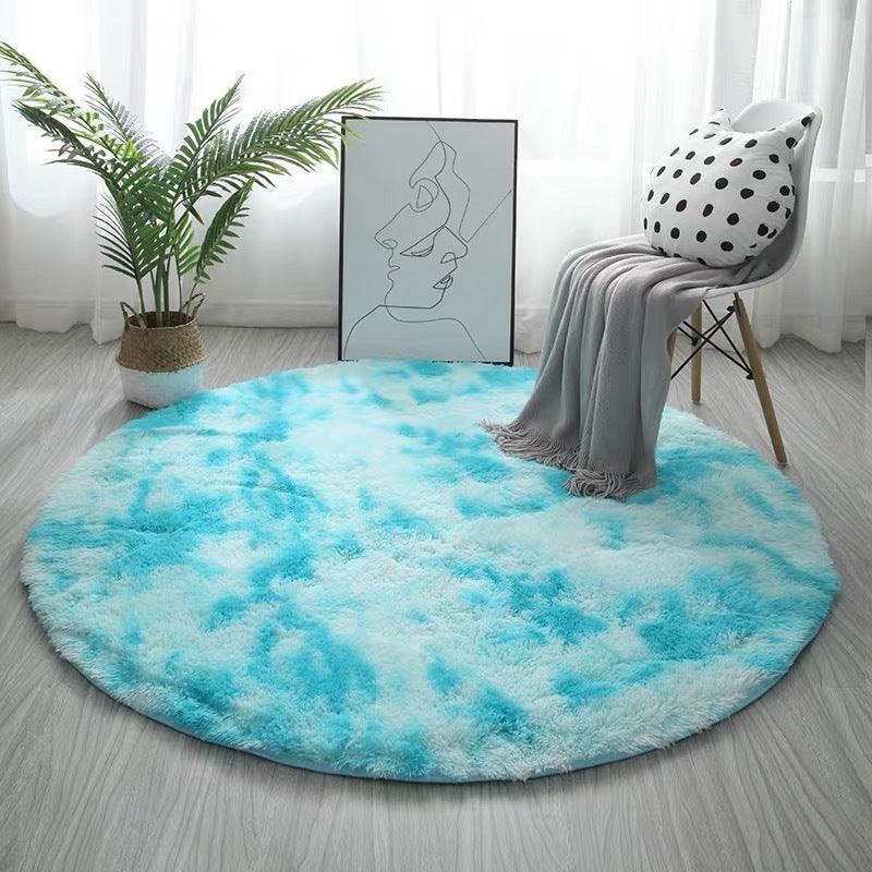 Round Long Hair Tie-dye Carpet Yoga Mat - Pacisia