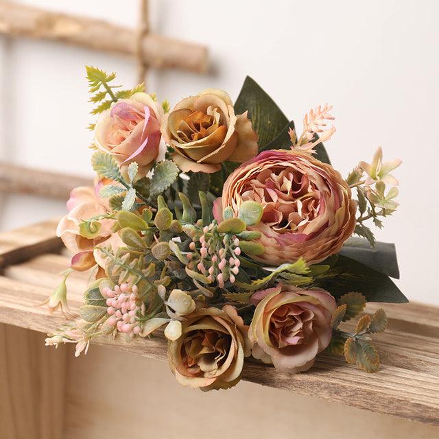 Silk Faux Rose Flower Wedding Home Autumn Decor - Pacisia