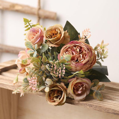 Silk Faux Rose Flower Wedding Home Autumn Decor - Pacisia