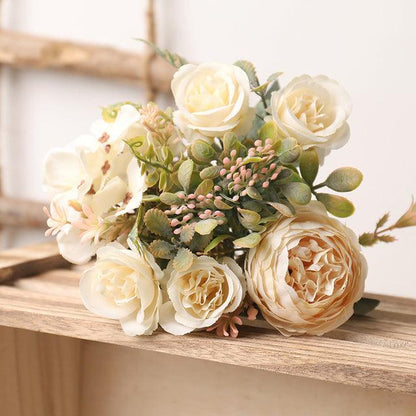Silk Faux Rose Flower Wedding Home Autumn Decor - Pacisia
