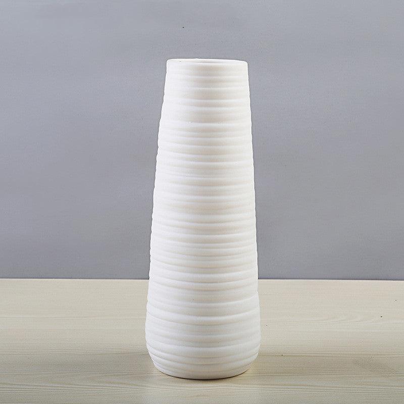 Simple And Beautiful White Creative Minimalist Ceramic Dried Flower Vase - Pacisia