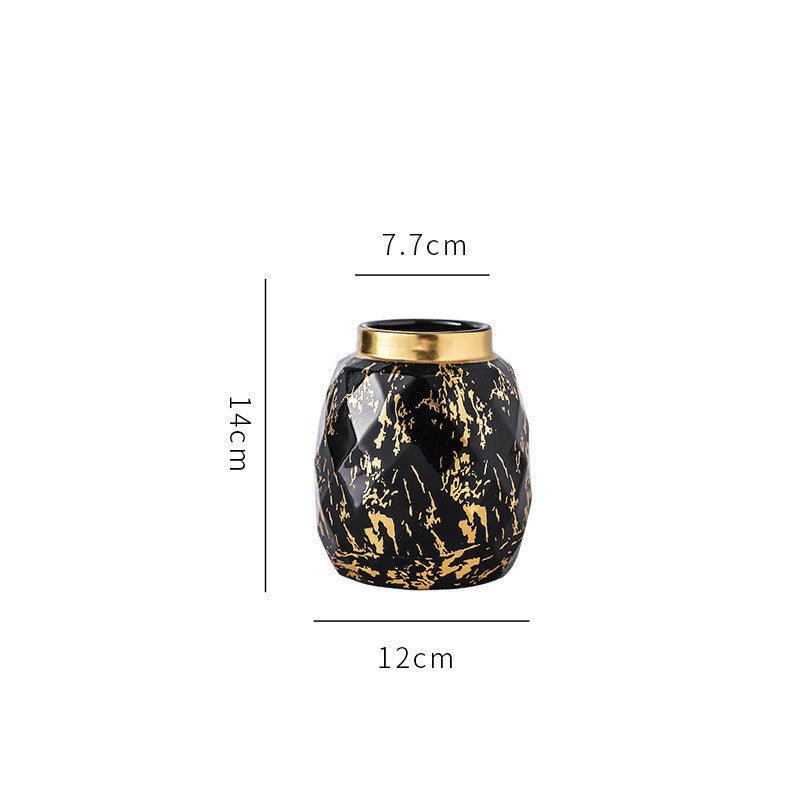 Simple And Modern Gold-painted Light Luxury Living Room Ceramic Vase - Pacisia