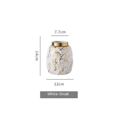Simple And Modern Gold-painted Light Luxury Living Room Ceramic Vase - Pacisia
