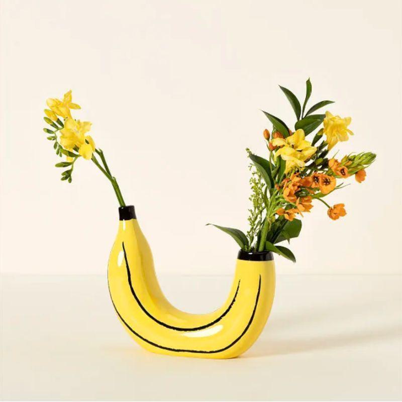 Simple Banana Vase Flower Arrangement Creativity Home Decor - Pacisia