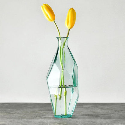 Simple Environmental Protection Handmade Glass Polygonal Vase Flower Insert - Pacisia