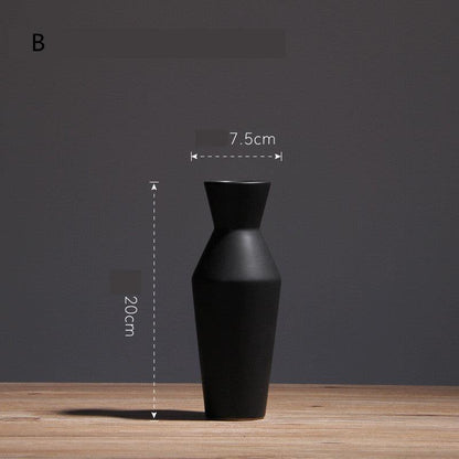 Simple Living Room Home Decoration Creative Black And White Ceramic Vase - Pacisia