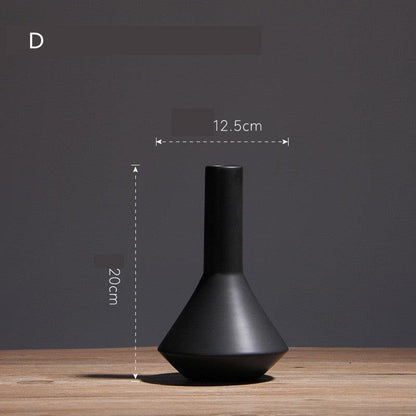 Simple Living Room Home Decoration Creative Black And White Ceramic Vase - Pacisia