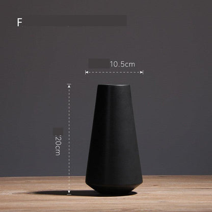 Simple Living Room Home Decoration Creative Black And White Ceramic Vase - Pacisia