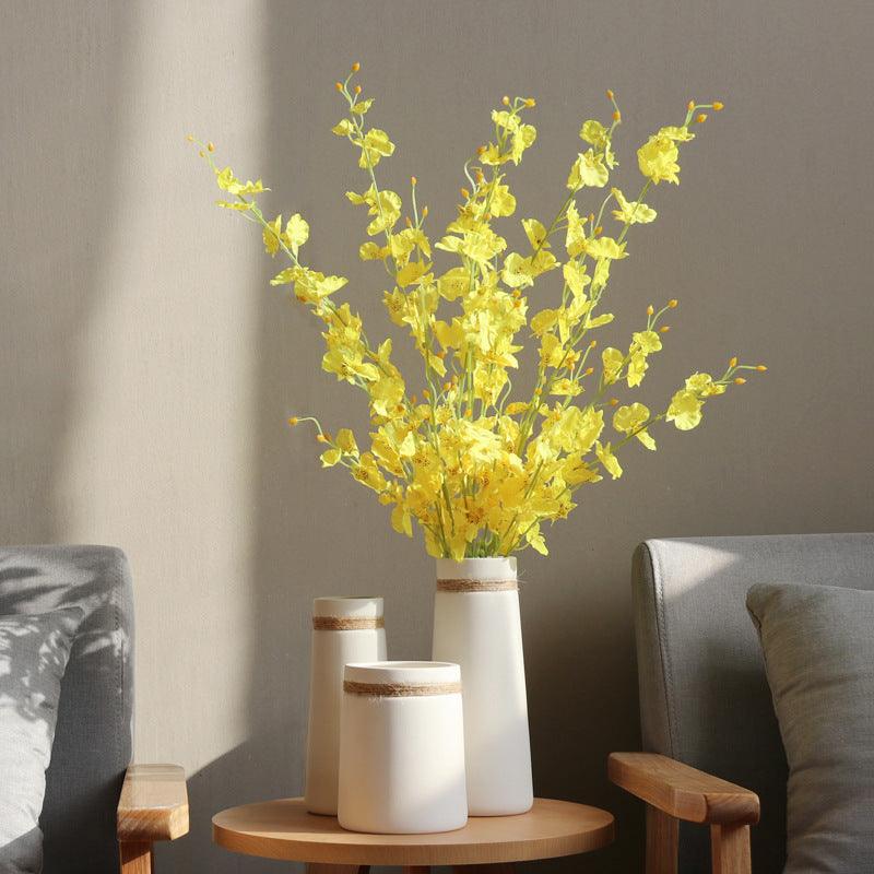 Simple Modern Creative White Hemp Rope Ceramic Flower Arrangement Vase Decoration - Pacisia