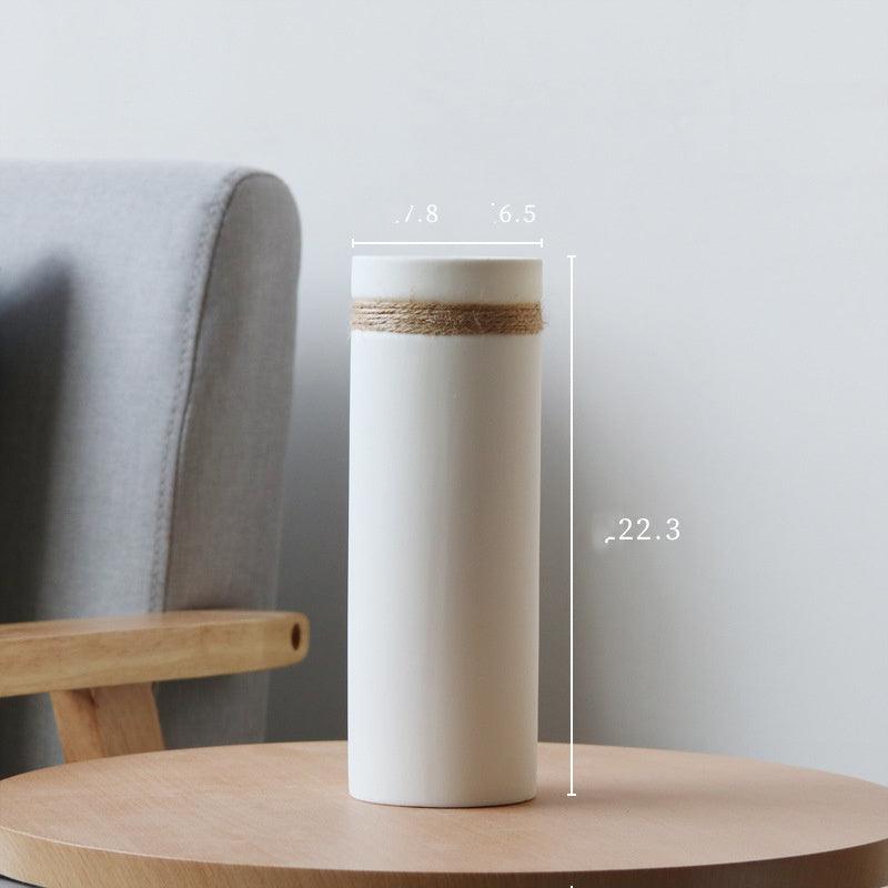 Simple Modern Living Room Home Creative Decoration White Vase - Pacisia