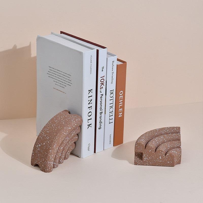 Simple Modern Terrazzo Red Bookend Ornaments - Pacisia