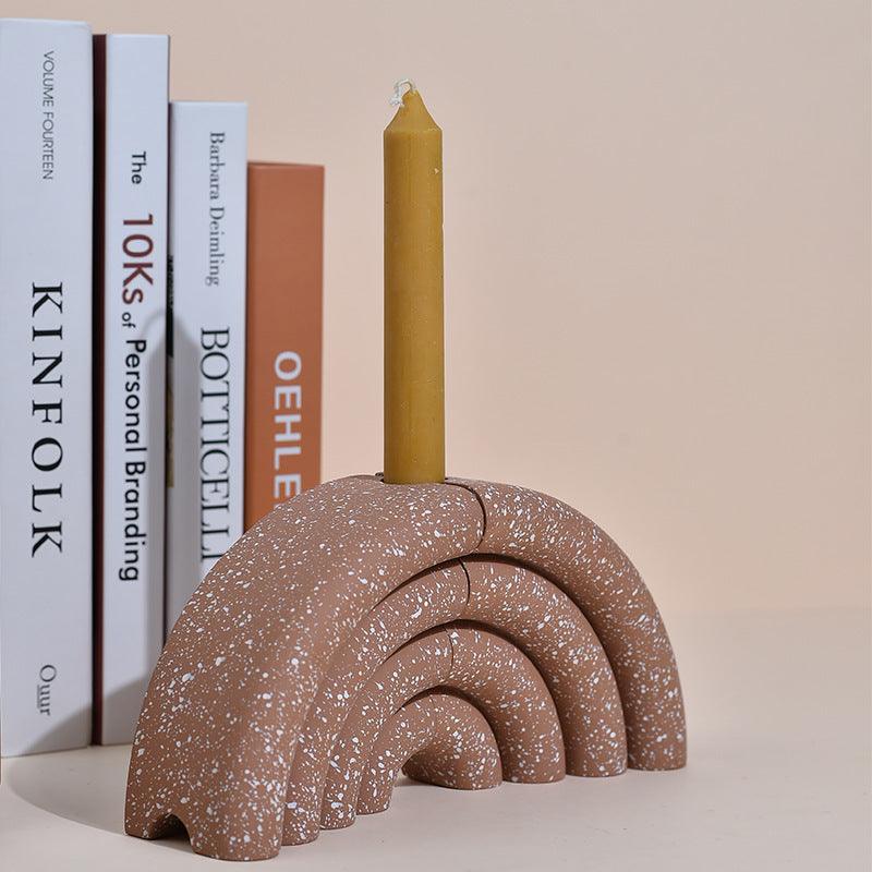 Simple Modern Terrazzo Red Bookend Ornaments - Pacisia
