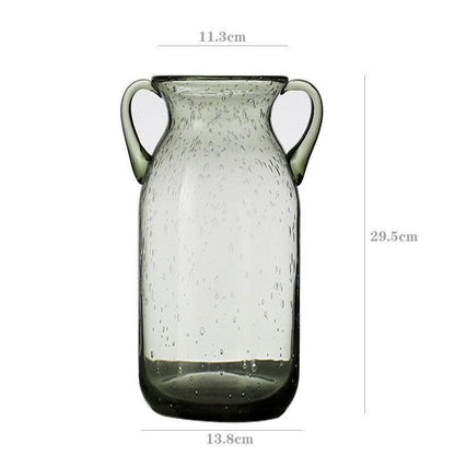 Simple Modern Vase Binaural Bubble Glass Domestic Ornaments - Pacisia