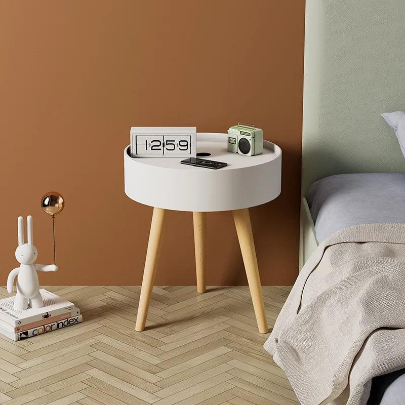 Simple Nightstand Intelligent Wireless Charging Nordic Nightstand Waterproof Anti-fouling Anti-scratch Large Space Storage Table - Pacisia