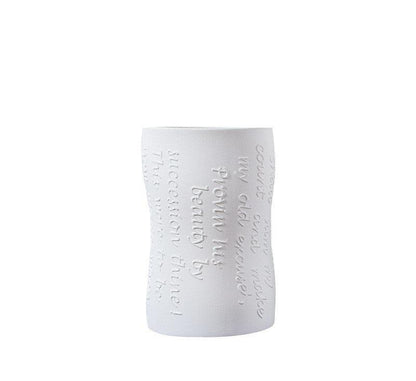 Simple White Ceramic Vase Living Room Creative Flower Arrangement Ornaments - Pacisia