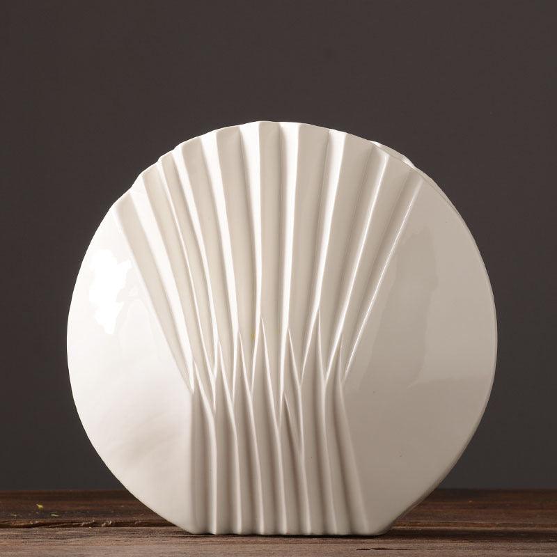Simple White Shell Ceramic Vase Decoration - Pacisia