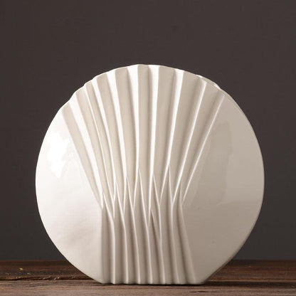 Simple White Shell Ceramic Vase Decoration - Pacisia