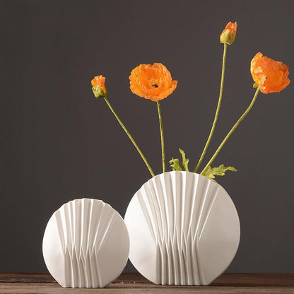 Simple White Shell Ceramic Vase Decoration - Pacisia