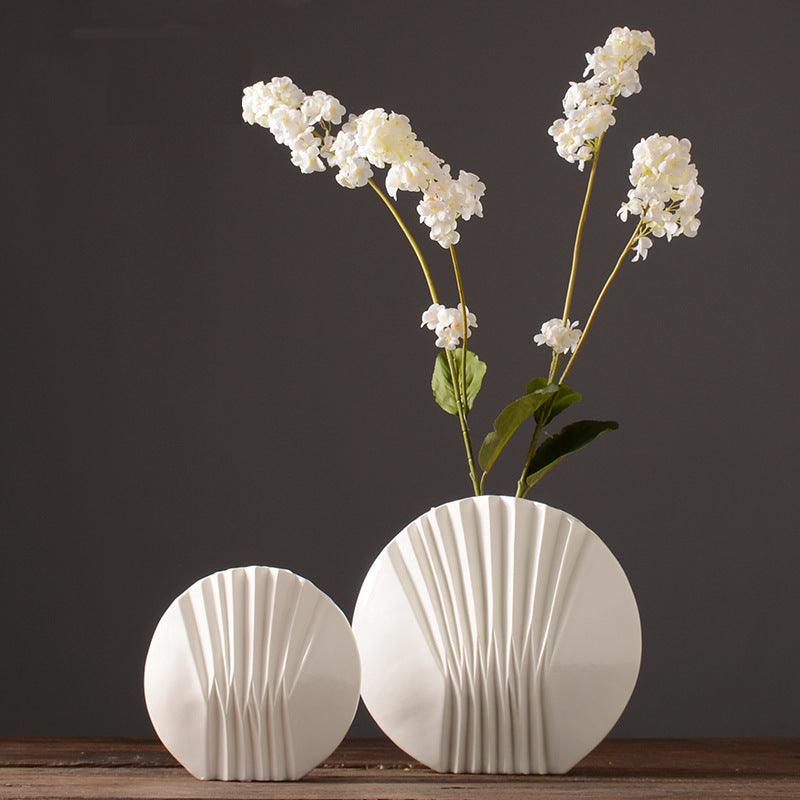 Simple White Shell Ceramic Vase Decoration - Pacisia