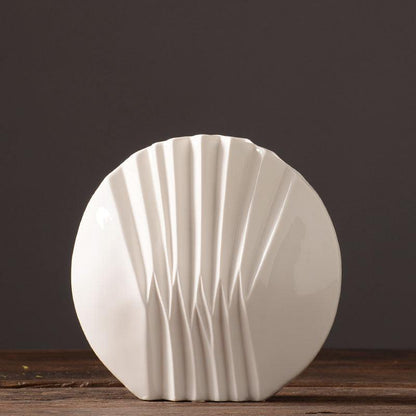 Simple White Shell Ceramic Vase Decoration - Pacisia