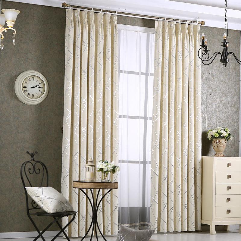 Solid Color Simple Modern Light Luxury Living Room Chenille Blackout Curtains - Pacisia