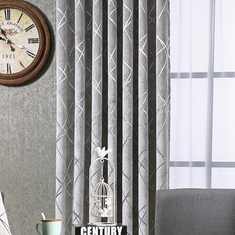 Solid Color Simple Modern Light Luxury Living Room Chenille Blackout Curtains - Pacisia