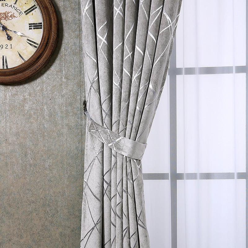 Solid Color Simple Modern Light Luxury Living Room Chenille Blackout Curtains - Pacisia