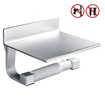 Space Aluminum Punch-free Mobile Phone Rack Toilet Paper Towel Roll Holder Hotel Project - Pacisia