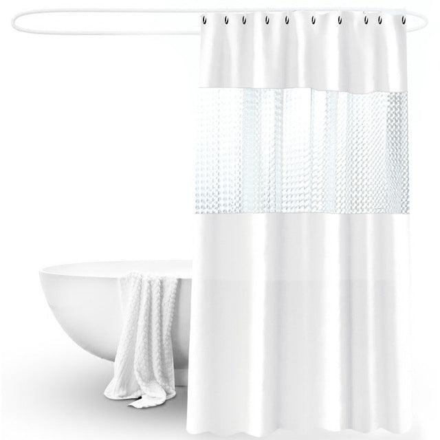 Splicing Translucent Waterproof Mildew Proof Bathroom Bath Shower Partition Curtain - Pacisia