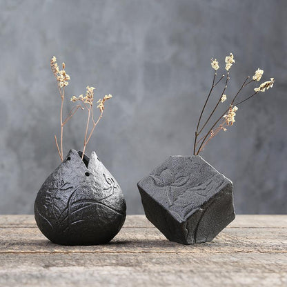Stoneware Zen Chinese Flower Arrangement Vase - Pacisia