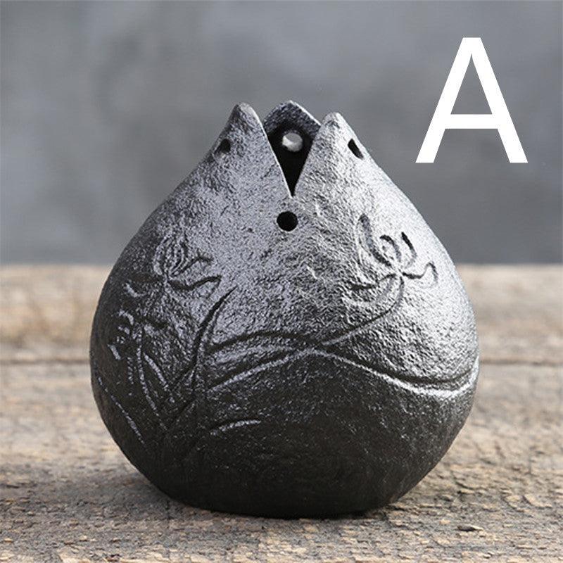 Stoneware Zen Chinese Flower Arrangement Vase - Pacisia