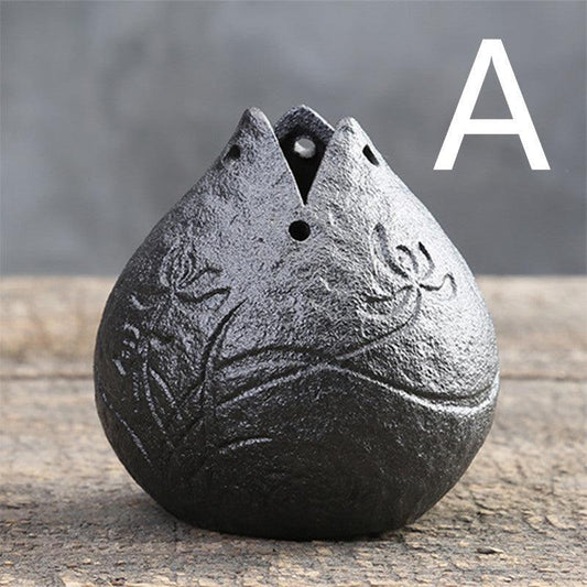 Stoneware Zen Chinese Flower Arrangement Vase - Pacisia