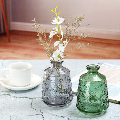 Thicken Nordic Embossed Retro Glass Vase - Pacisia