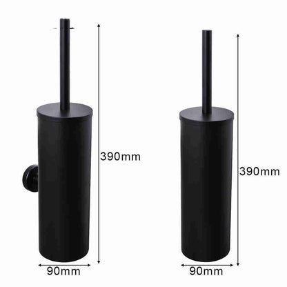Toilet Brush Set Gold Vertical Black 304 Stainless Steel - Pacisia