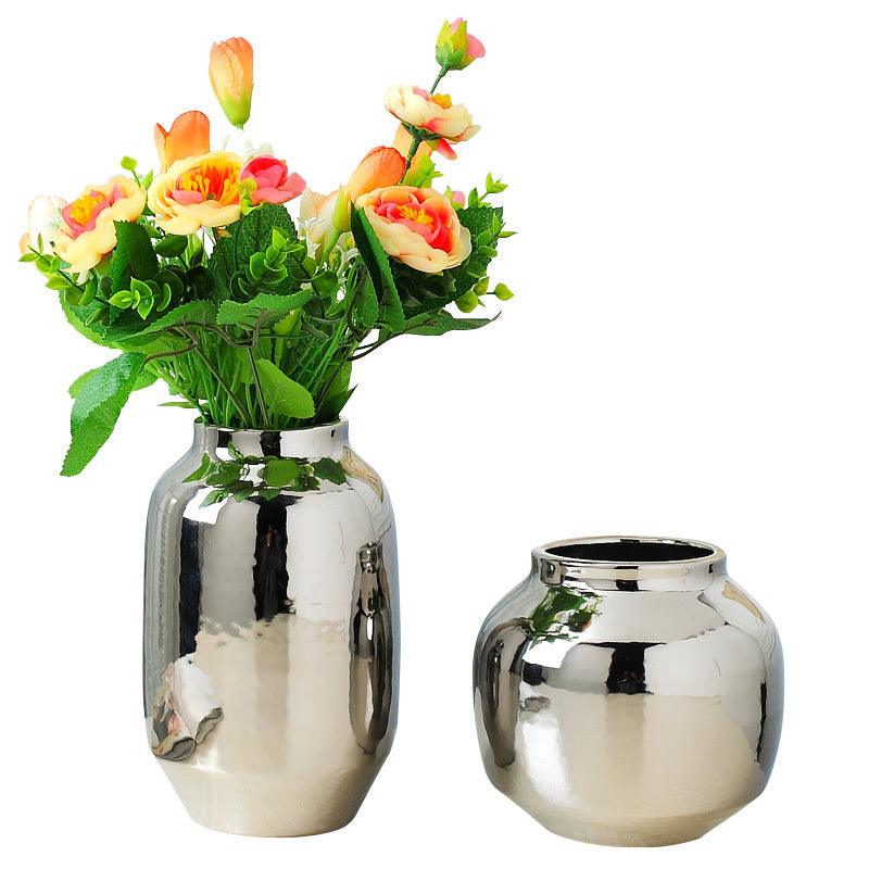 TV cabinet wine cabinet vase silver flower flower arrangement - Pacisia