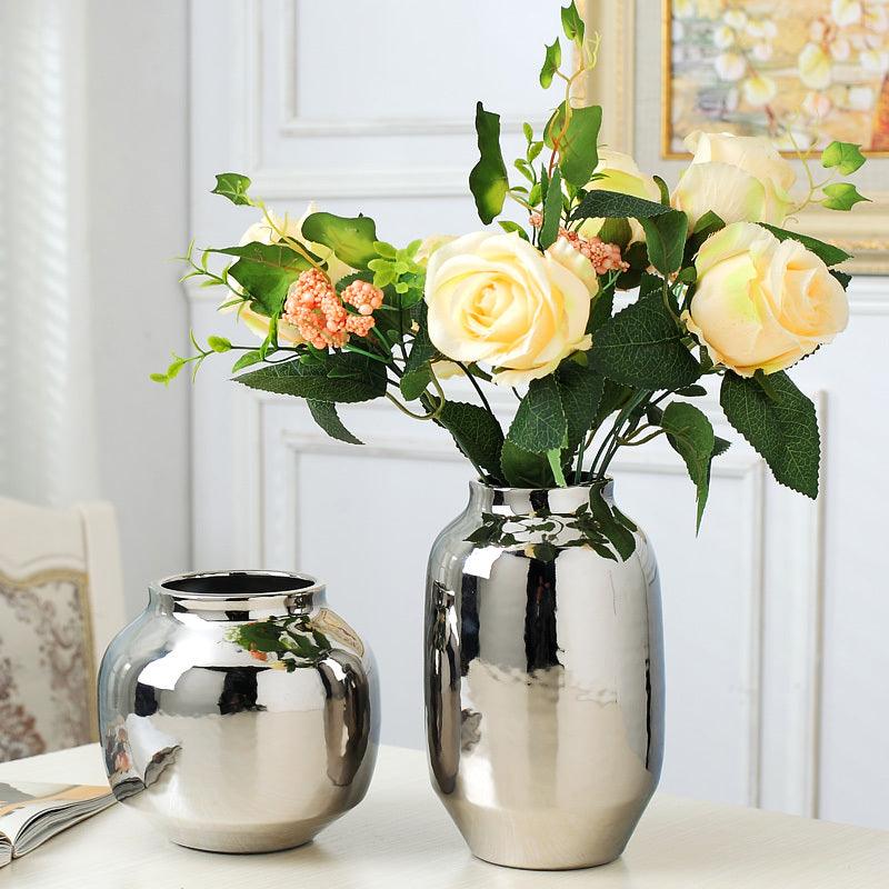TV cabinet wine cabinet vase silver flower flower arrangement - Pacisia