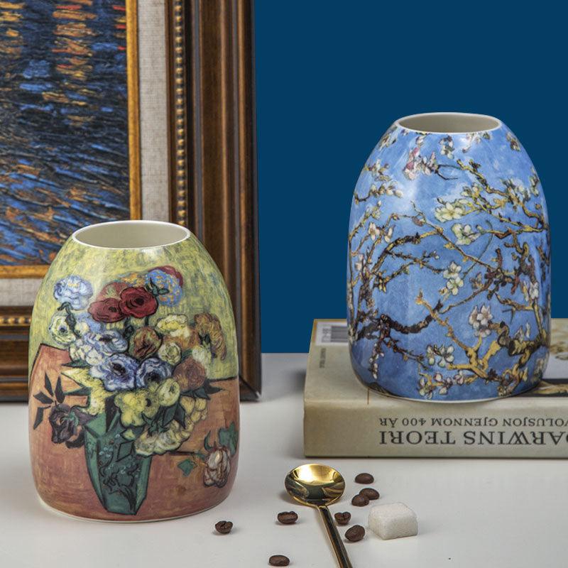 Van Gogh Apricot Tree Ceramic Vase Pastoral Style - Pacisia
