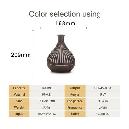 Vase Wood Grain Humidifier 400ml Vertical Silver - Pacisia