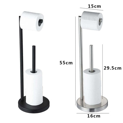 Vertical Roll Holder With Paper Towel Storage Organizer Stainless Steel - Pacisia